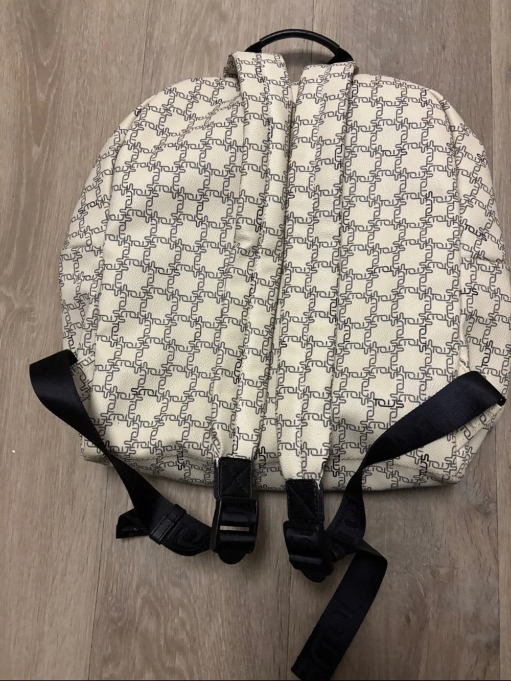 Cream‎ Monogram Backpack with Black Accents